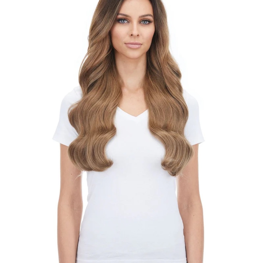 Clip-In Human Hair Extensions – 24" inch (240gram) Ash Brown, Full Set (BELLAMI)